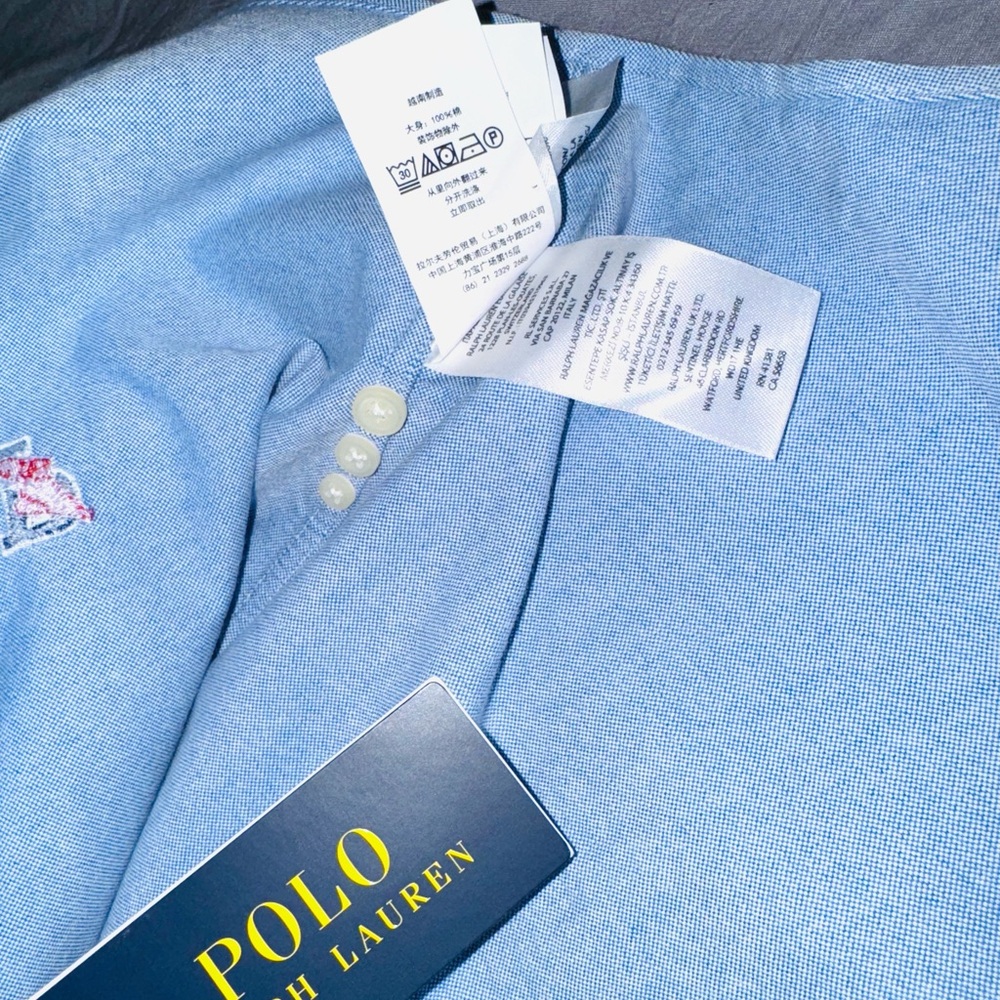 VERY RARE HARD TO FIND POLO RALPH LAUREN P-WING LOGO OXFORD SHIRT - Picture 9 of 11